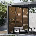 Panneau brise-vue Neo Woodlook — finition aspect bois et Anthracite pour pergola bioclimatique