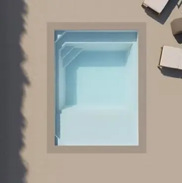 Piscine enterrée polyester Opale carrée et compacte pour jardin moderne – gamme Neomoon