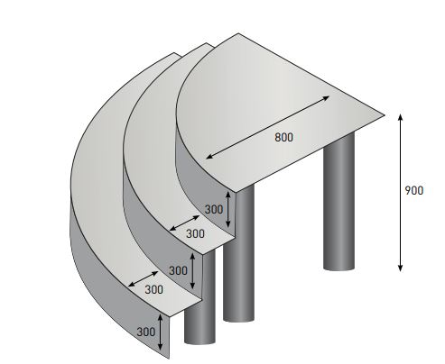 Escalier d'angle à recouvrir de liner