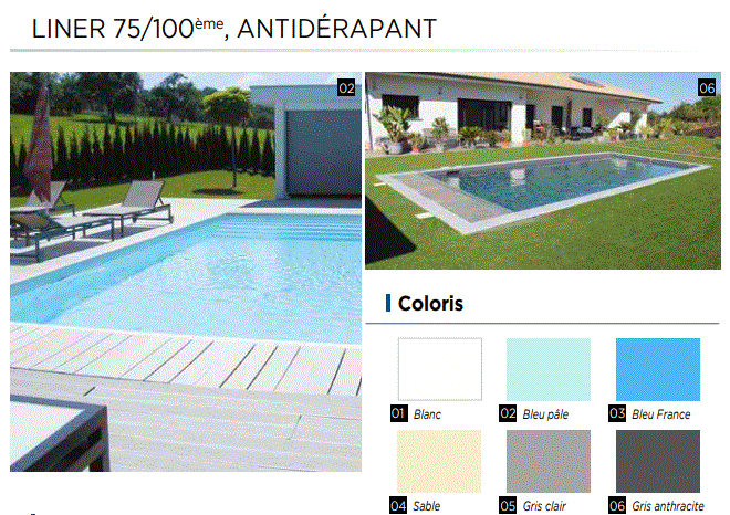 liner 75/100° sur mesure, le m²