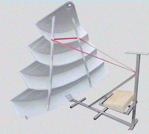 Escalier d'angle arrondi sur liner