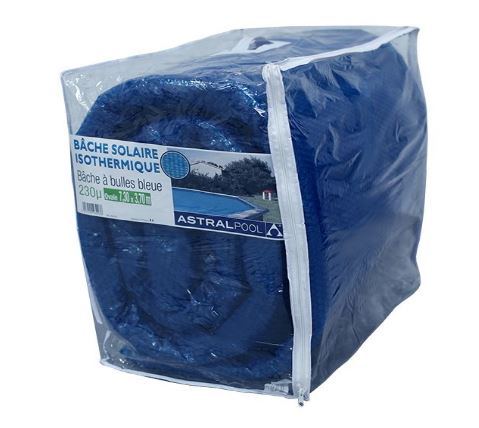 Couverture à bulle bleu pour bassin ovale 230 µ