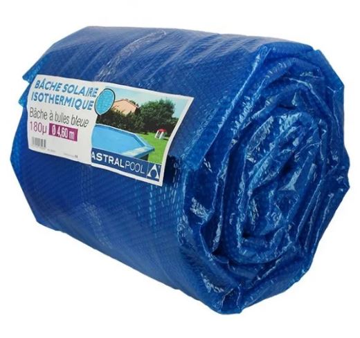 Couverture à bulle bleu pour bassin rond 180 µ