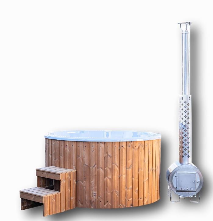 Bain nordique 2.00 m avec poêle au bois.