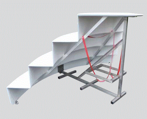Escalier d'angle arrondi ou droit sur liner