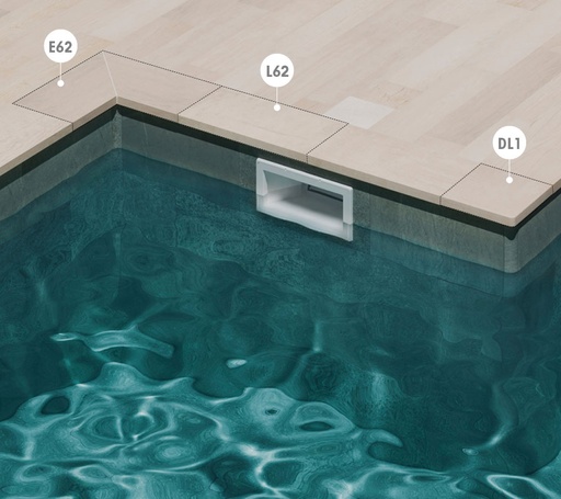 Margelle céramique antidérapante à talon ROSA GRES