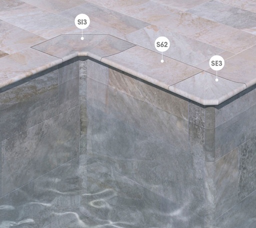 Margelle céramique antidérapante nez arrondi ROSA GRES